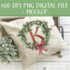 Christmas Wreath Monogram Alphabet - DIGITAL FILE FOR SUBLIMATION