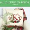 Watercolor Christmas Antler Alphabet - DESIGN FILES FOR SUBLIMATION