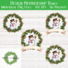 Pineberry Wreath Snowman Blank Set of 4 - DIGITAL FILE FOR SUBLIMATION