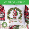 Pineberry Wreath Santa "Tis the Season to be Jolly" - DIGITAL FILE FOR SUBLIMATION