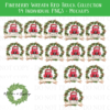 Pineberry Wreath Red Truck Bundle - 14 PNGS - DIGITAL FILE FOR SUBLIMATION