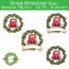 Pineberry Wreath Red Truck Blank Set of 4 - DIGITAL FILE FOR SUBLIMATION