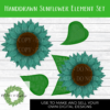 Jade Green Sunflower Clipart - Design Element
