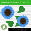 Ocean Blue Sunflower Clipart - Design Element