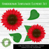 Red Sunflower Clipart - Design Element