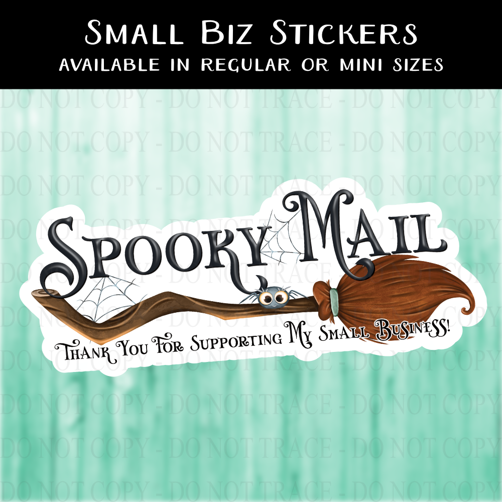 Spooky Mail With Broom Thank You For Supporting My Business Sticker Set Of Love And Shiplap