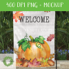 Welcome Falling Leaves and Pumpkin Garden Flag - DIGITAL FILE FOR SUBLIMATION