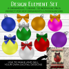 Christmas Bulbs and Bow - Design Element Set