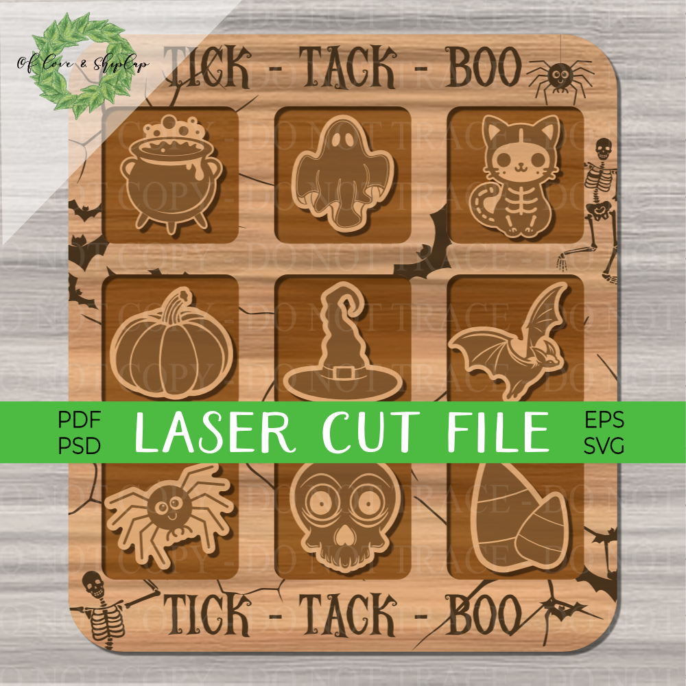 Tick Tack Boo - Laser Cut File